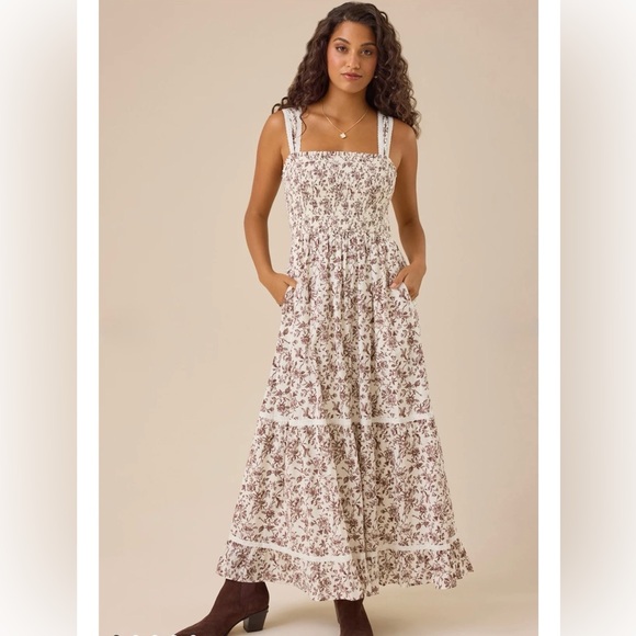 Altar'd State Dresses & Skirts - Altar’d State Floral Smocked Cotton Maxi Dress | Size XS | NWT